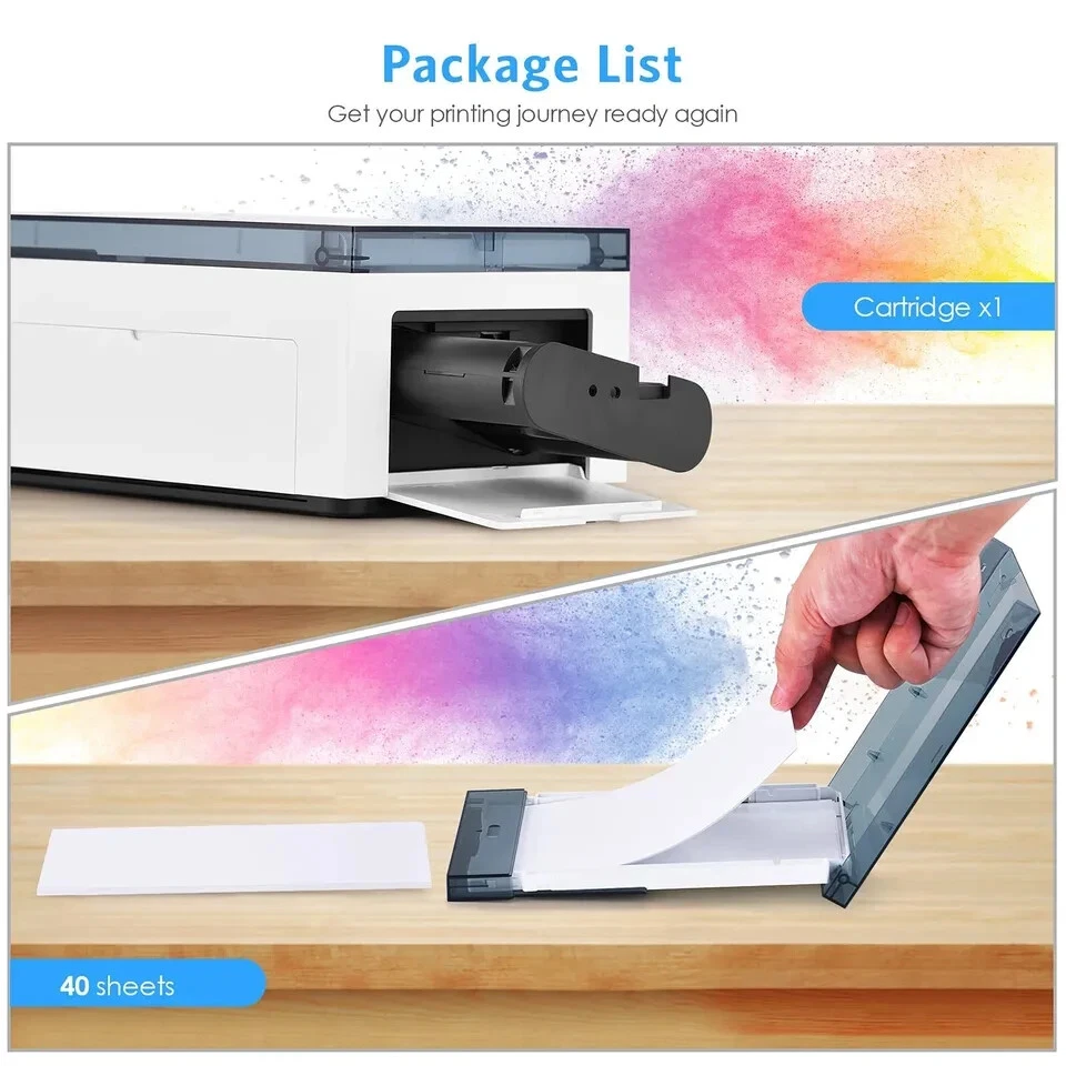 Liene 4x6'' Photo Printer Paper & Cartridge Cartridge Refill & Photo Paper- 4...