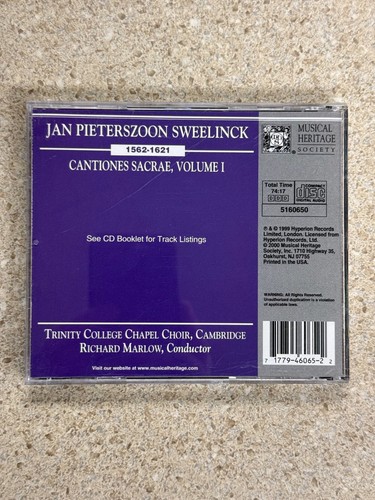 Richard Marlow Sweelinck Cantiones Sacrae I CD Used - Picture 2 of 2