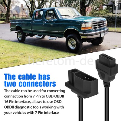 7 Pin Stecker OBD1 zu OBD2 OBDII 16 Pin Diagnose Adapterkabel für Ford EFI
