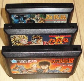Lot 3 FC Double Dragon 1 2 3 Nintendo Famicom software Technos Japan Game