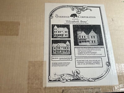 Oakridge Corporation Elizabeth Anne Deluxe Dollhouse Wooden Shell Kit #2000H NOS