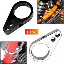 Motorcycle 1 1/4 " Handlebar Dual Throttle Brake Cable Clamp Aluminum For Harley