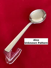 Alco Tableware Round Spoon 5 3/4" Unknown Pattern Flat Tip MCM Stainless Steel