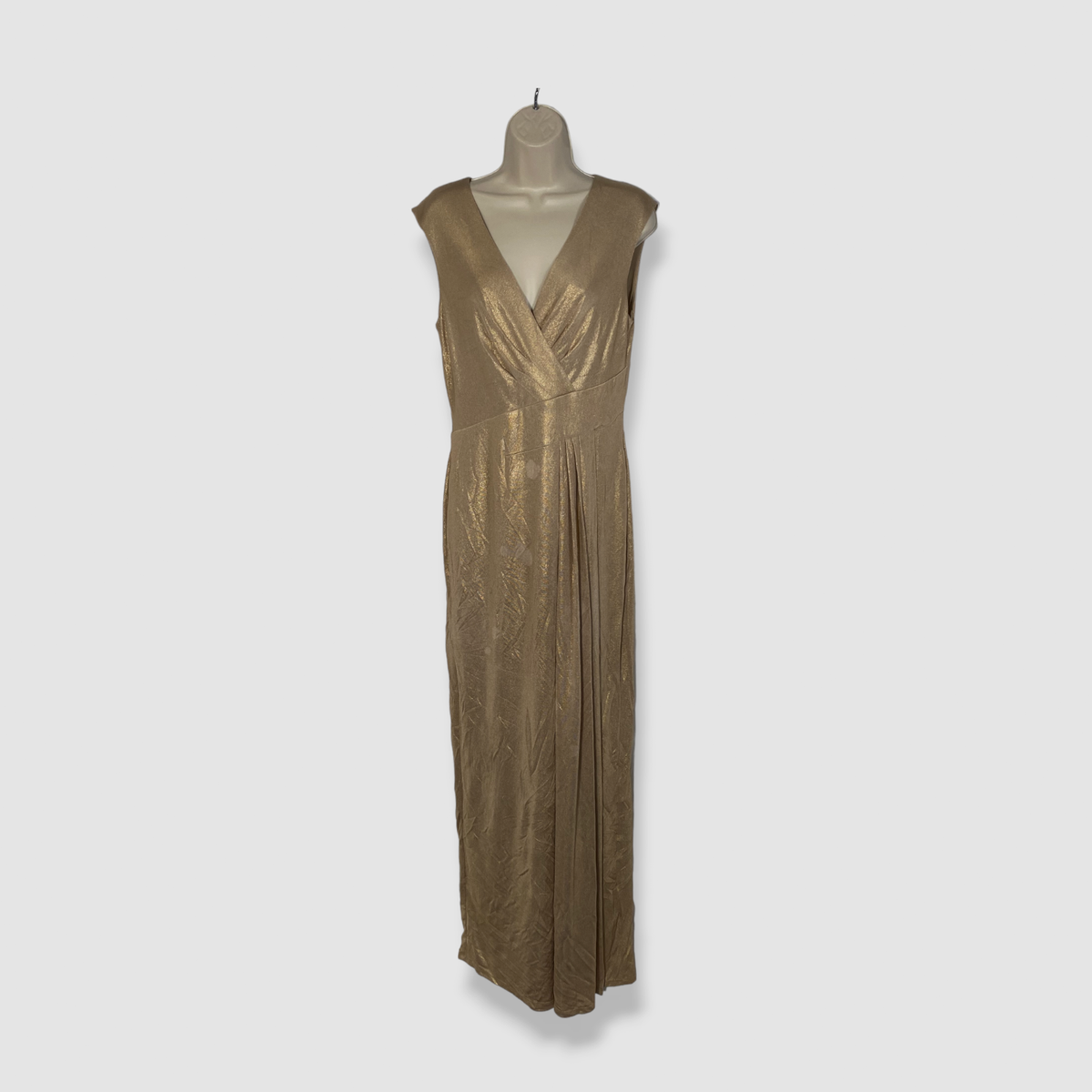 $266 Lauren Ralph Lauren Womens Gold Foil-Print Jersey Surplice Gown Dress Sz 10 | eBay $266 Lauren Ralph Lauren Womens Gold Foil-Print Jersey Surplice Gown Dress Sz 10 | eBay
