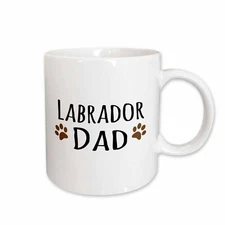 3dRose Labrador Dog Dad - Lab Doggie by breed - brown muddy paw prints - doggy l