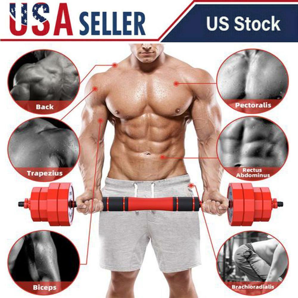 Weight Dumbbell Set 【SALE／10%OFF 期間限定お試し価格 Totall 44 LB Adjustable Body Gym Barbell Plates Cap Workout