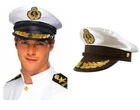 Adult Captain Hat Satin Yacht Boat Unisex Fancy Dress Costume - Gold Detail