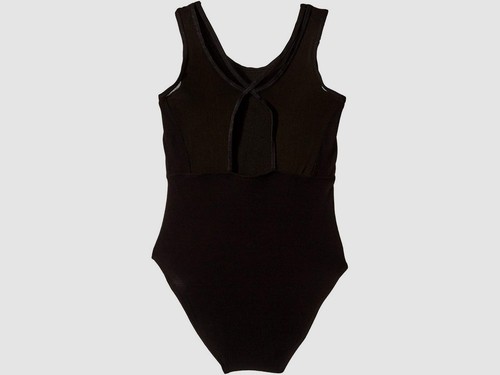 $35 Flo Kids Girls Black Sparkle Back Mesh Tank Leotard Active Dancewear Size 8 - Picture 2 of 2