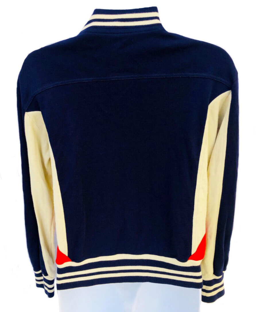 Rara giacca pista Fila vintage anni 70 chic rosso navy avorio grafica zip taglia 38 cool!