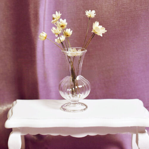 2x Dolls House Miniature 1:6 Scale Clear Glass Vase Living Room Vintage Victoria - Picture 1 of 7