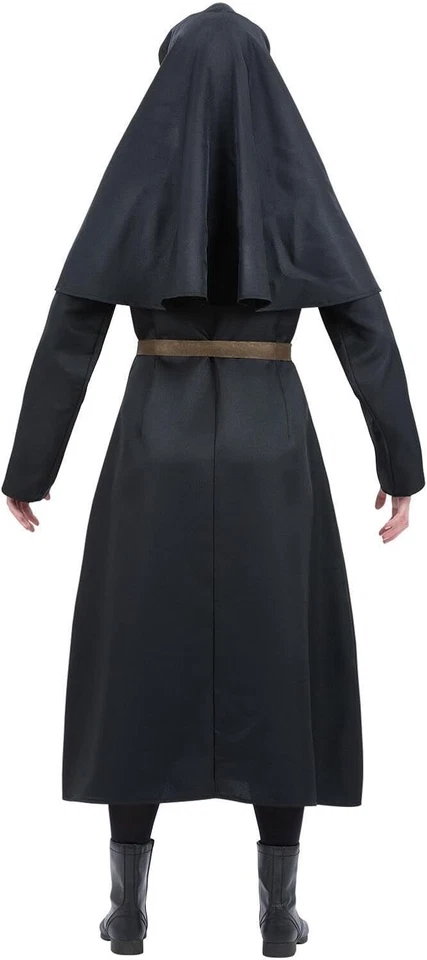 Smiffys 81011 Monja, Disfraz Valek, Unisex Adulto, Blanco y Negro, M-Reino Unido Talla 12-14 Foto 3 de 3