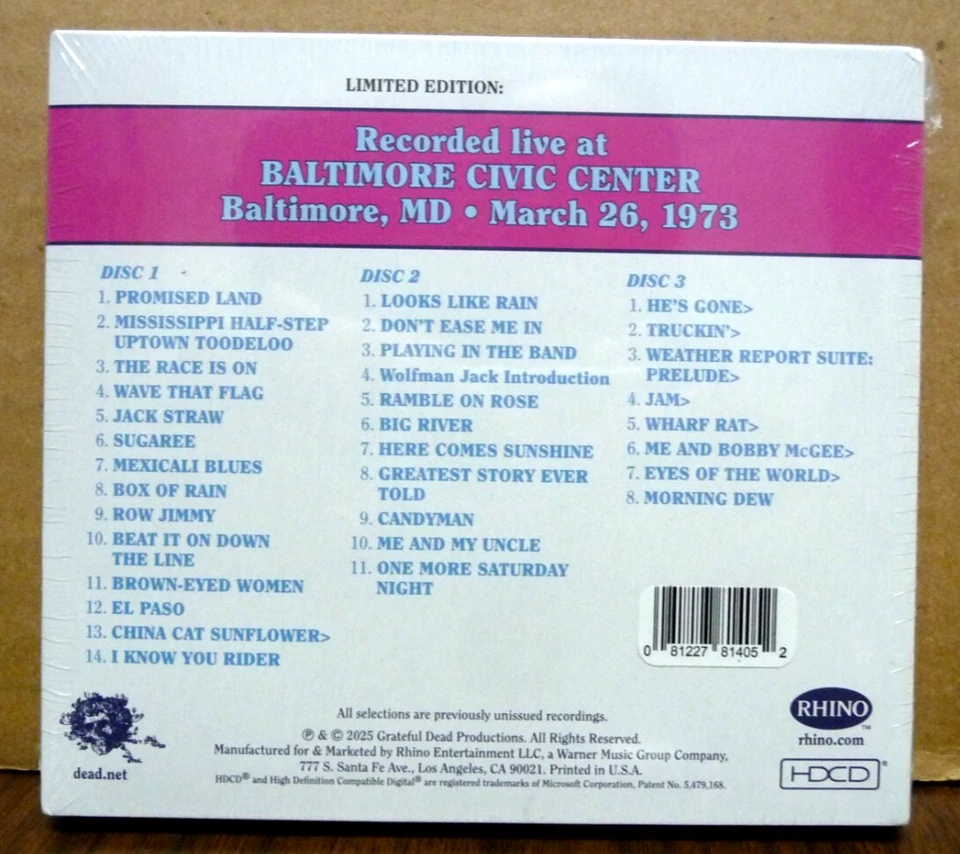 GRATEFUL DEAD Dave's Picks Volume 54—3/26/73 (4-CD with Bonus Disc 3/31/73) NEW - Image 2 of 4