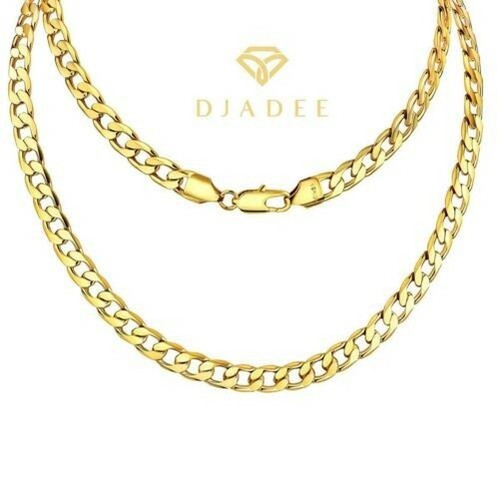 Curb Chain Men Necklace 750 Gold Plated 