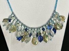 Turquoise Necklace Beach Summer Clear Gems Natural Original Handmade Statement