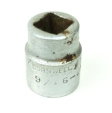 Cornwell 9/16" 12 Point Shallow Chrome Socket 3/8" Drive JS12 USA Vintage