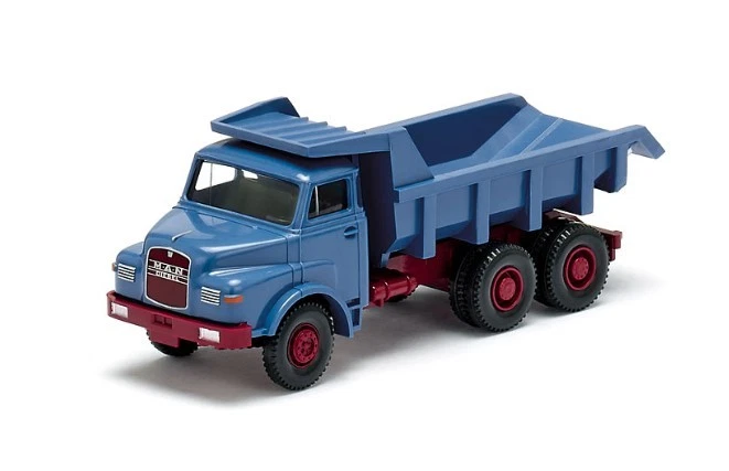 WIKING 067002 Scala HO Autocarro con cassone ribaltabile (MAN)colore blù 1969-94 - Immagine 2 di 3