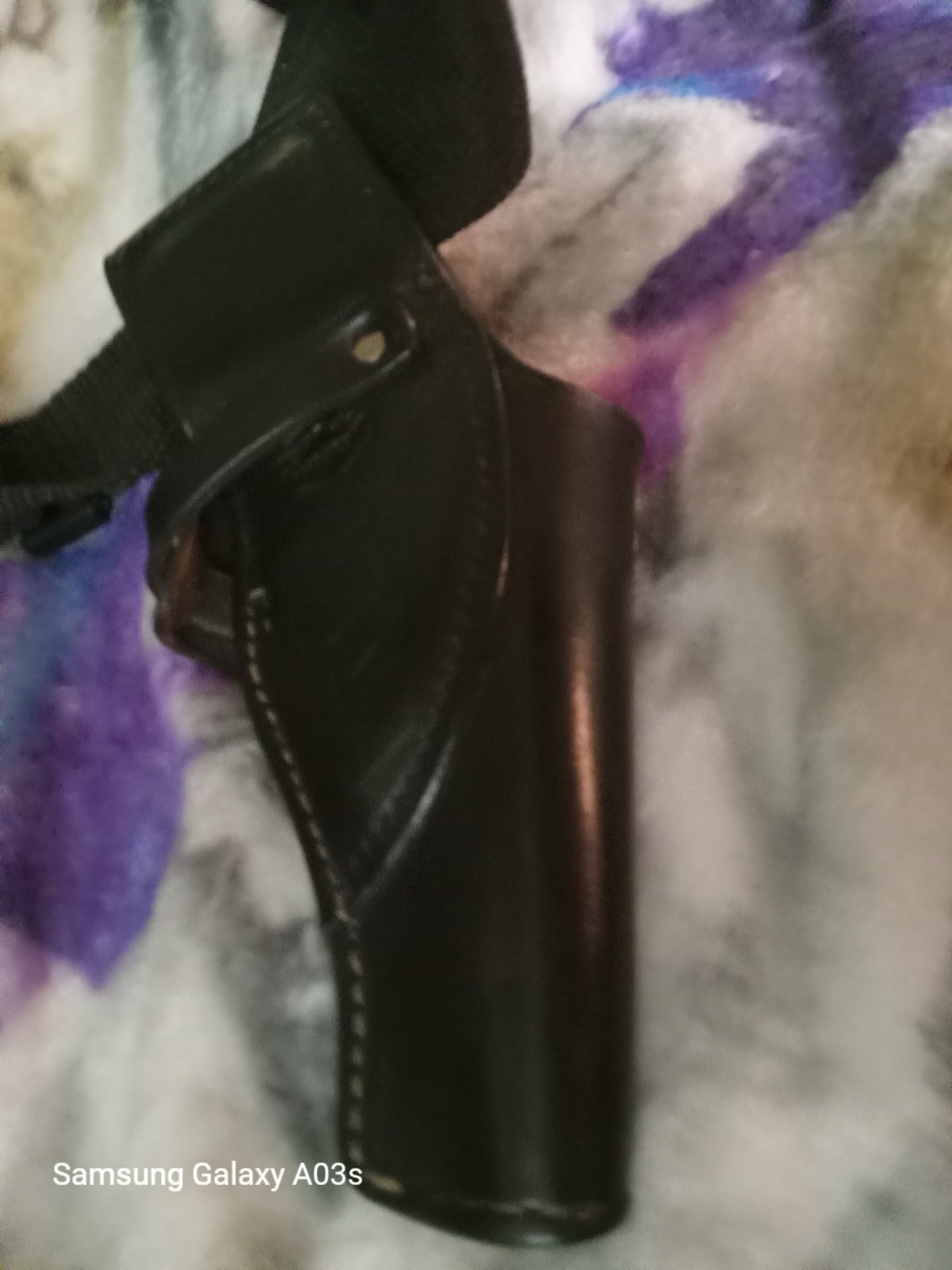 LOT  1   DON HUME  JORDAN BLACK LEATHER HOLSTER VINTAGE 45'' BELT