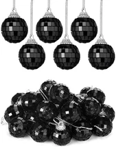 24 Pieces Mini Christmas Disco Balls 70s Party Decor Christmas Tree Decoratio...