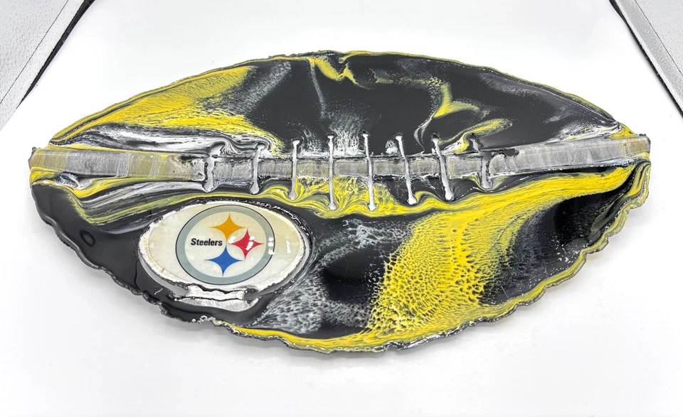 Arte de pared de metal firmado fútbol americano NCAA de los Pittsburgh Steelers Kevin Webb decoración de pared Foto 3 de 4