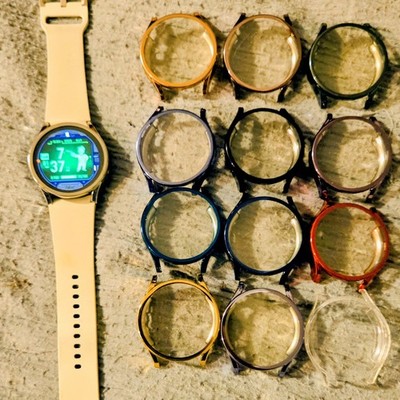 Samsung Galaxy Watch4 Classic Fitness Tracker Silver 42mm White Silicone Band