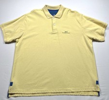 Mens Orvis Short Sleeve Heavyweight Polo Shirt Yellow Embroidered Logo Size XXL
