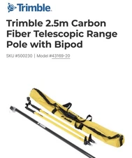 Trimble 2.5m Carbon Fiber Telescopic Range Pole with Bipod