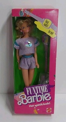 Vintage Fun Time Barbie Doll NRFB 1986 Mattel Real Watch for You Pink
