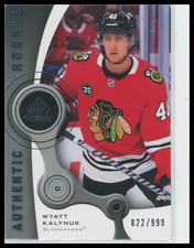 Wyatt Kalynuk #/999 - 2021-22 SP Game Used Retro Rookies #R-42 Chicago