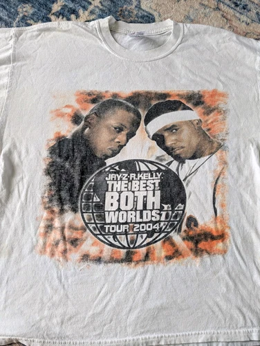 Jay Z R Kelly Best Of Both Worlds World Tour Ra 2000s vintage concert t-shirt, vintage, single stitch, B+ condition