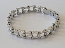 Stainless Steel 10mm Bike Chain 9" Bracelet Biker Chain Silver Bracelet