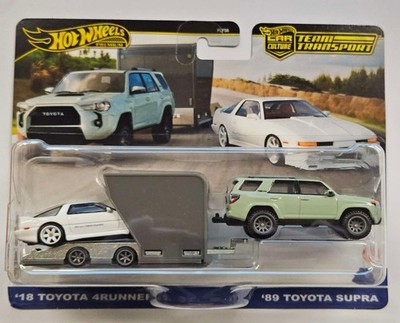 HOT WHEELS TEAM TRANSPORT '18 TOYOTA 4RUNNER '89 TOYOTA SUPRA #72 HRV37 - SPLIT