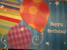 "Happy Birthday" - Three Party Balloons- - approx 5" X 7"