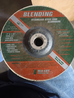 #ad 7 X 7 8 X 1 4 Cotton Grinding Wheel Rex Cut Products Inc. $25.00