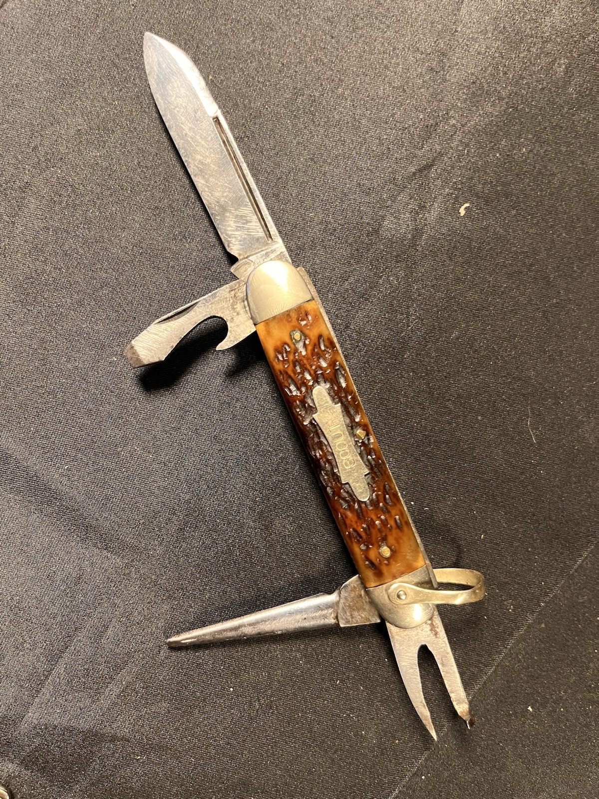 3 3/4” IMPERIAL CUTLERY EARLY SCOUT UTILITY KNIFE ARCH STAMP