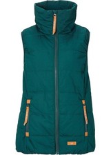 Übergangs-Weste mit Lederimitat-Details Gr. 36 Tiefgrün Damen Outdoor-Jacke Neu*
