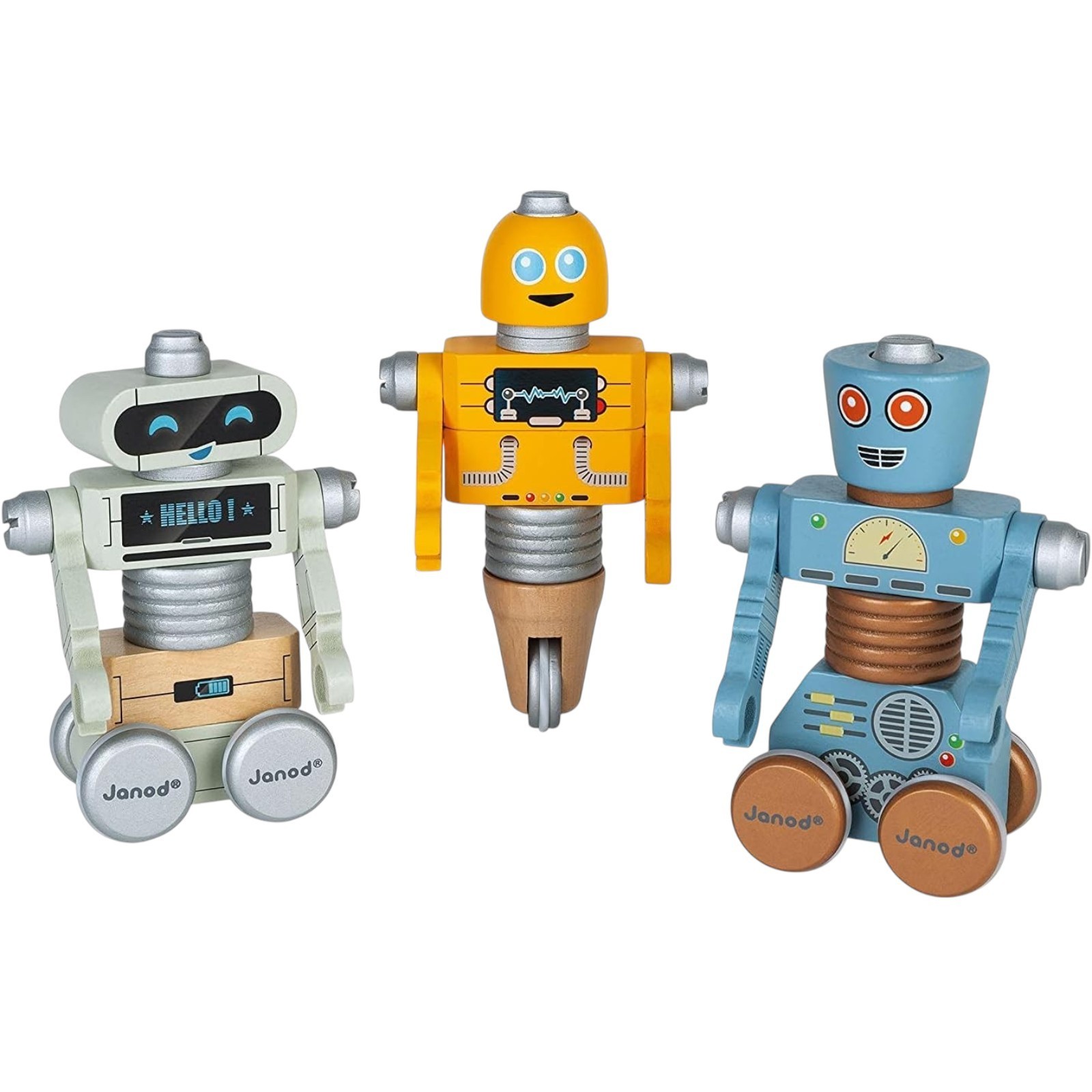 Janod Brico Kids Wooden Robot Construction Toy Set J06473 Age 3+