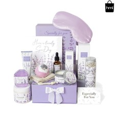 Elegant Lavender Spa Gift Box - 11-Piece Set for Women  s Birthday  Relaxation
