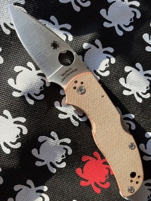 Spyderco Native 5 Brown Canvas Micarta Handle Satin CruWear Blade Factory Second