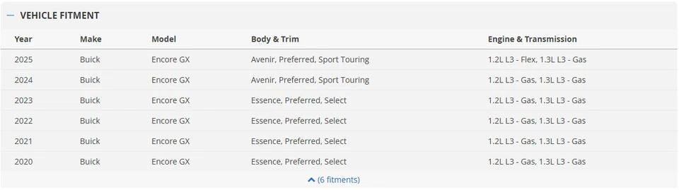 全新 2020 21 22 23 24 2025 别克 Encore GX 前后脚垫 原始设备制造商 42664378 — 第 2/3 张图片
