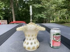 Rare Vintage Fenton Honeysuckle Coin Dot Basket