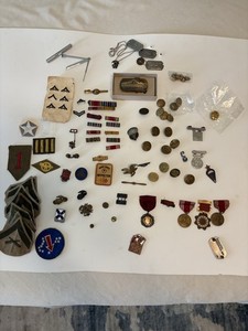 Military Medals, Pins, Ribbons, Patches & Insignia Lot - Militaria Theme