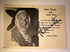 Jimmy Durante Signed Concert Program “Please Be Quiet” During Performance Rare