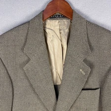 Vintage Hugo Boss Unstructured Blazer Mens 40R Black White Weave 2 Button Italy