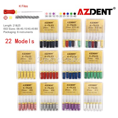 10Pack Dental Endo Hand Use K-Files 25mm&21mm Stainless Steel Root Canal Reamers