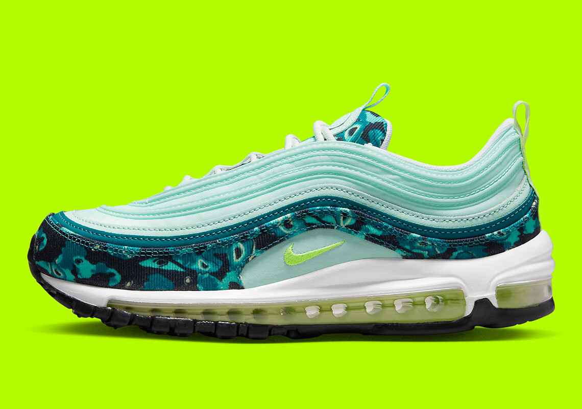 Женские кроссовки Nike Air Max 97 Mint Foam Volt Green Camo Blue DX3366-300 sz 7.5