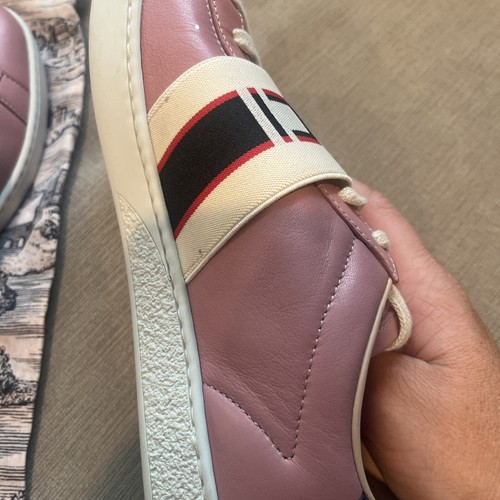 Zapatillas bajas Gucci de cuero rosa Ace Gucci a rayas talla 38 - Imagen 6 de 11