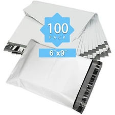 White Reliable Poly Mailers Bulk Envelopes 6x9 Inch 100Pcs Shipping Bags