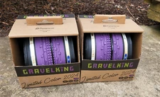 Two (2) Genuine Panaracer Gravel King SK Tires, Purple/Black, 700x40, Brand New