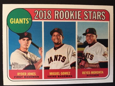 2018 TOPPS HERITAGE JONES GOMEZ MORONTA GIANTS #16 ROOKIE STARS RC