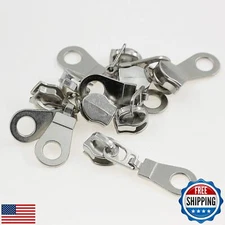 Leekayer 50PCS #5 Shiny Silver Pulls for Nylon Coil Zippers Metal Zipper Slid